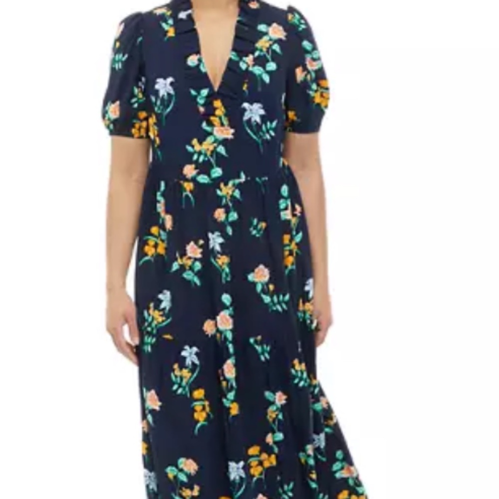 Crown & Ivy Navy Floral Maxi Dress NWT